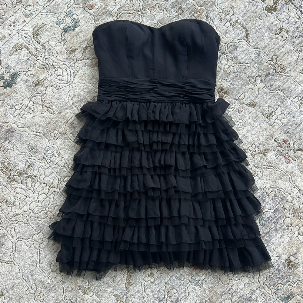 Black Aidan Mattox silk cocktail dress